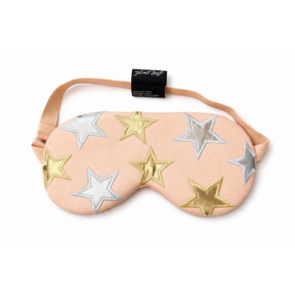 Free People Starry Eyed Leather Sleep Mask Blush Rose Gold Cooling Insert New